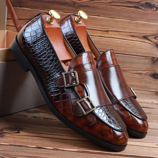 Luxury Crocodile Pattern Loafers for Men - CasualFlowshop