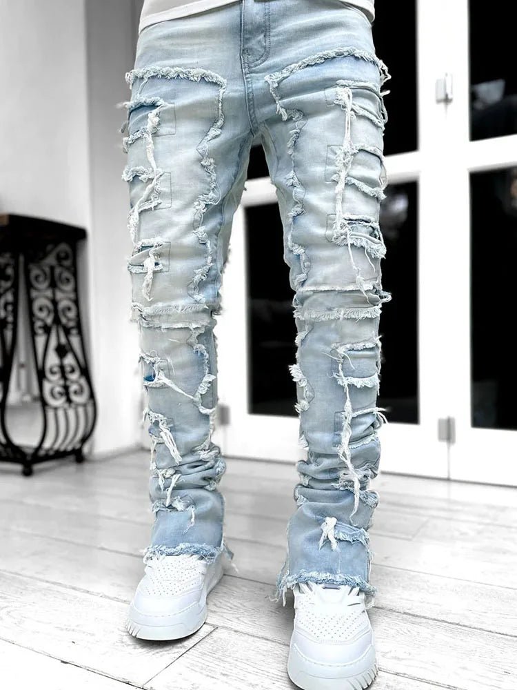 image of the Men's Creative Tassel Straight Leg Jeans - Casualflowshop