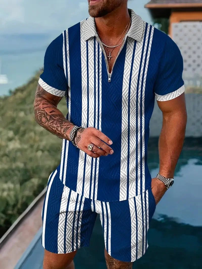 Men's Casual Beach Shorts Set – Lightweight 2 - Piece Outfit for Summer Comfort and Style - CasualFlowshop
