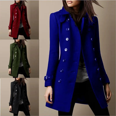 Vístase elegante con abrigos vintage de manga larga para mujer