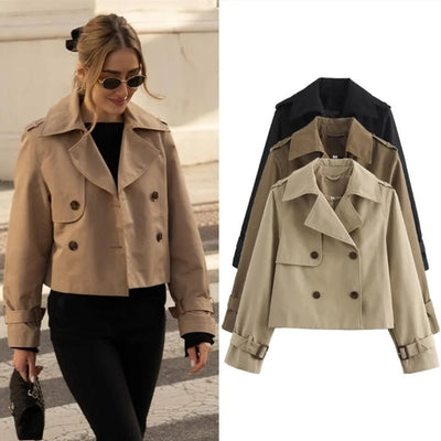 Gabardina corta para mujer: elegante chaqueta corta para otoño e invierno