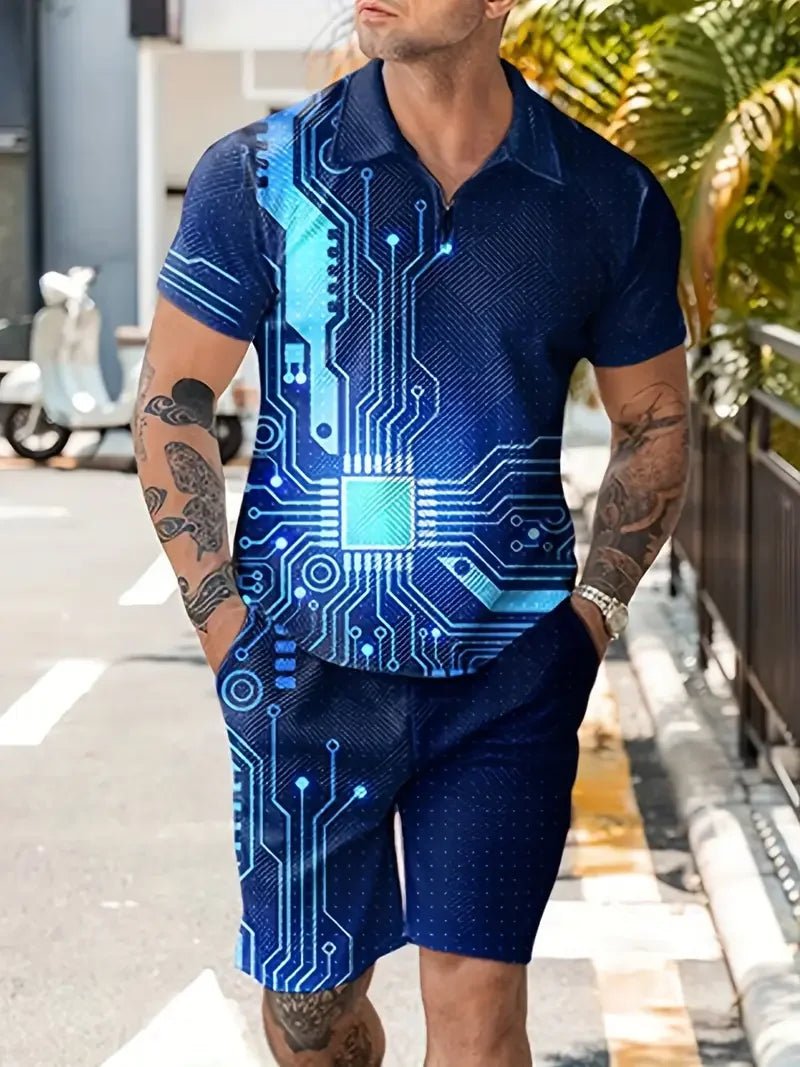 Men's Casual Beach Shorts Set – Lightweight 2 - Piece Outfit for Summer Comfort and Style - CasualFlowshop