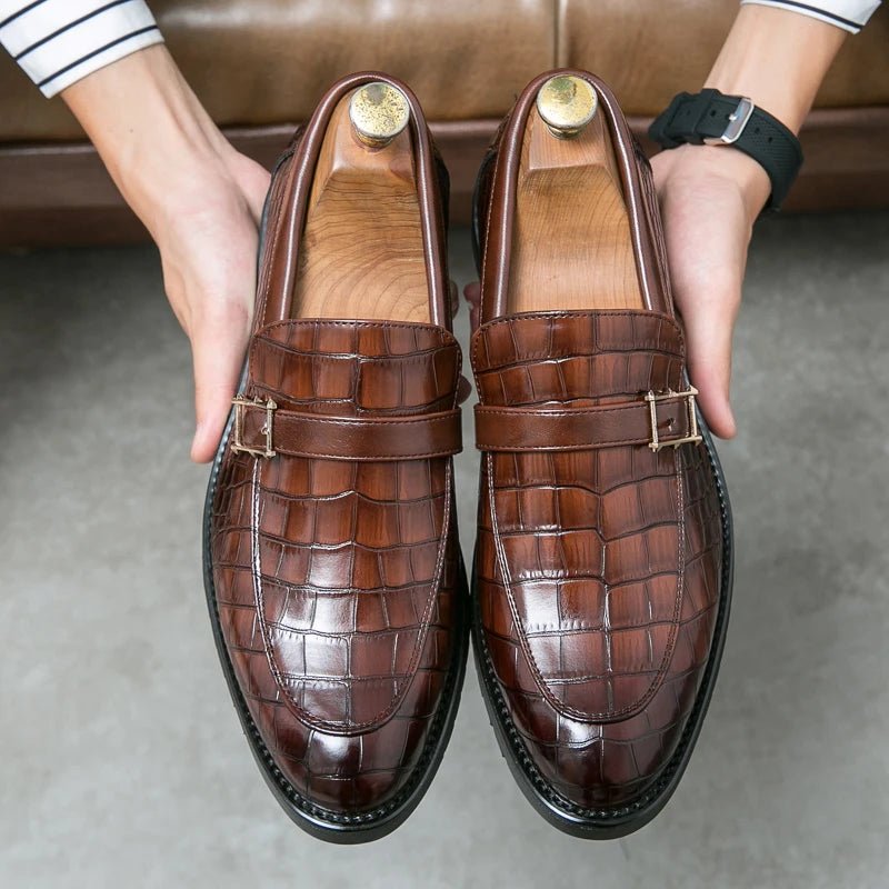 Men's Luxury Patent Leather Loafers Size 48 - CasualFlowshop
