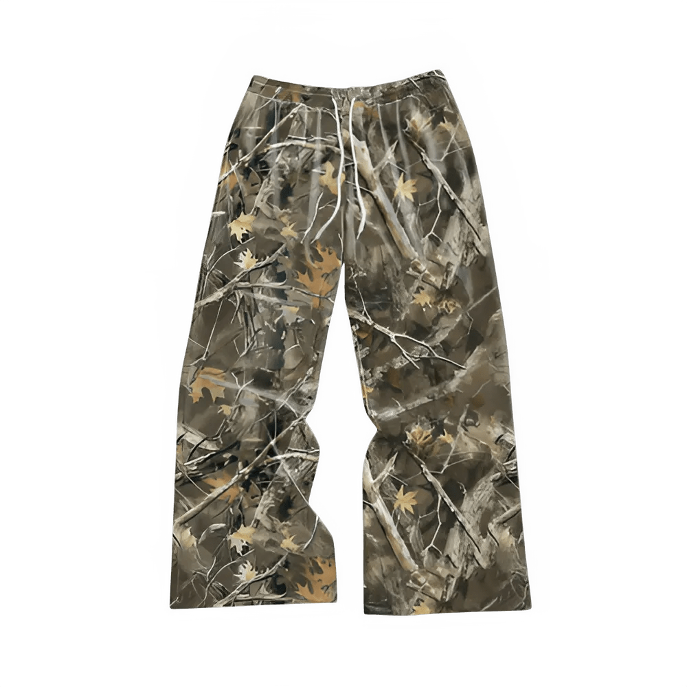 Men’s Vintage Camo Wide Leg Pants – Casual Baggy Streetwear - CasualFlowshop
