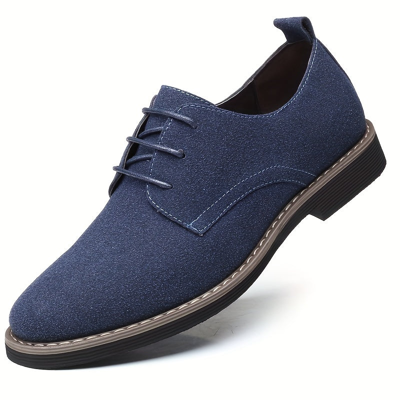 Classic Men's Faux Suede Derby Shoes for Formal and Business Occasions - Men's Shoes-CasualFlowshop 