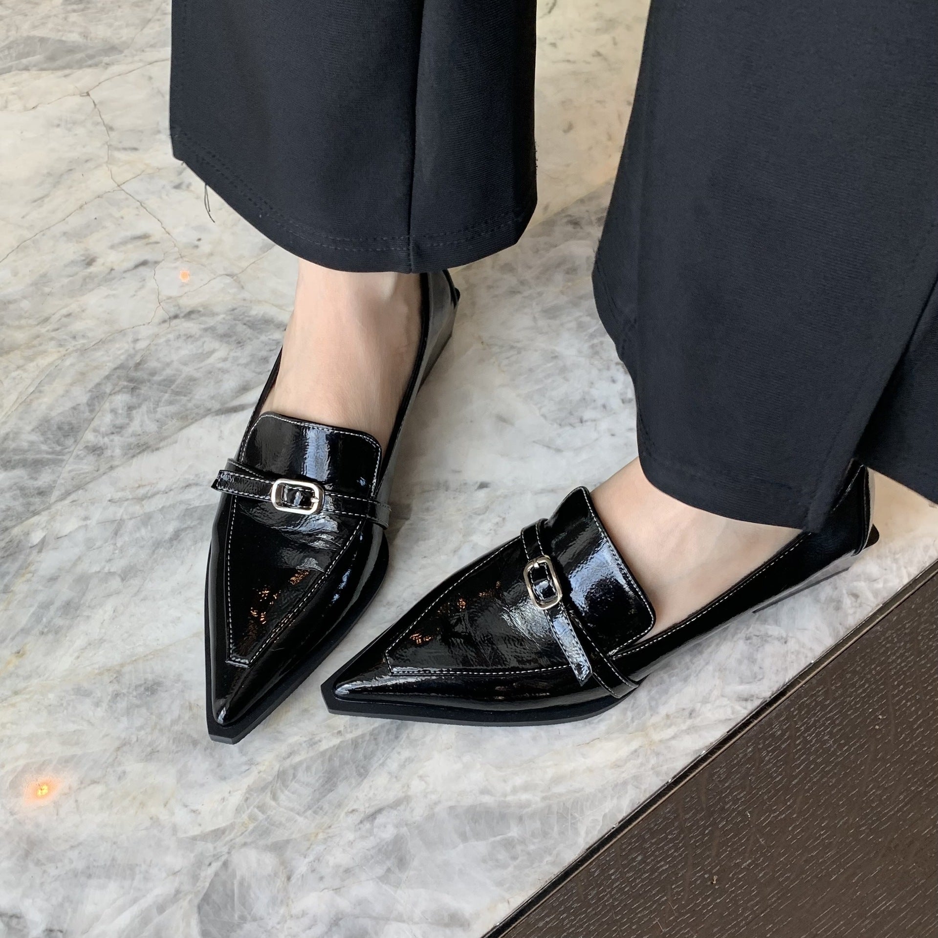 Stylish Chunky Heel Pointed Toe Shoes - CasualFlowshop