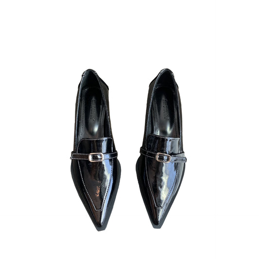 Chunky Heel Pointed Shoes - CasualFlowshop
