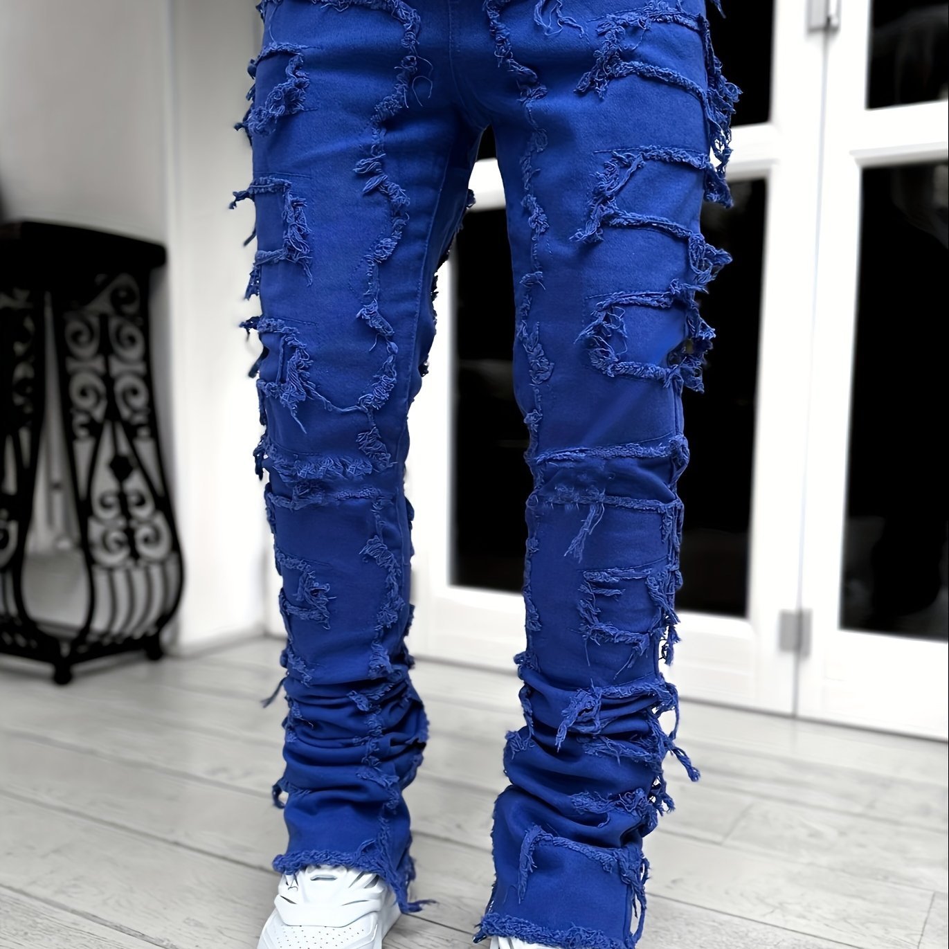 image of the Men's Creative Tassel Straight Leg Jeans - Casualflowshop
