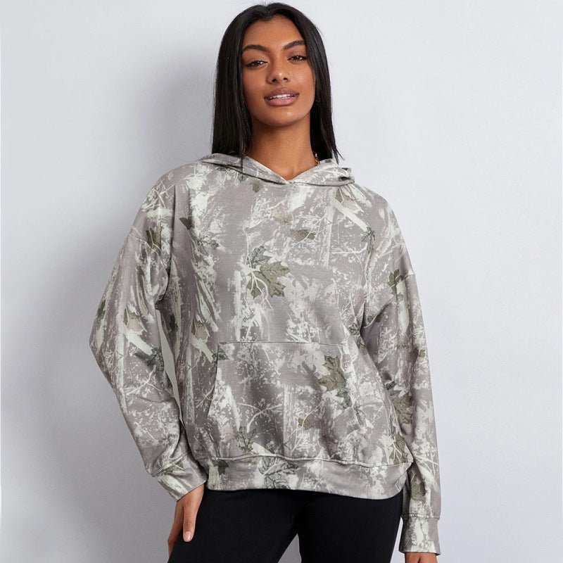 Loose Fit Pullover Hoodie – Patterned Style with Size Patch Pocket - CasualFlowshop