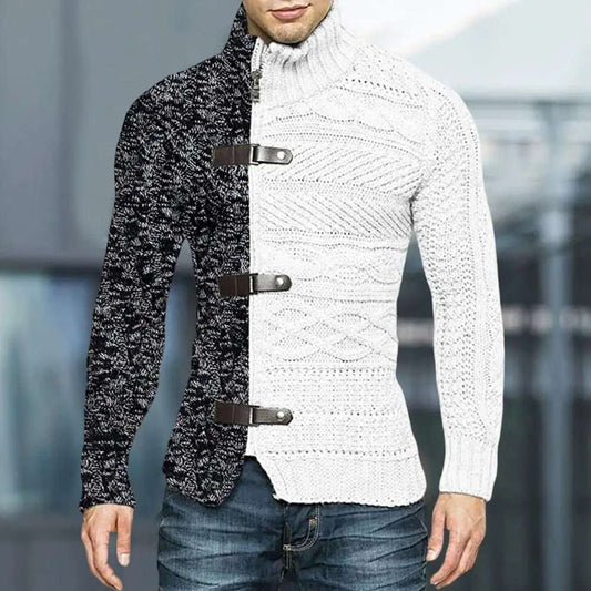 Elevate Your Winter Style with Men's Asymmetric Knit Sweater Coat - CasualFlowshop