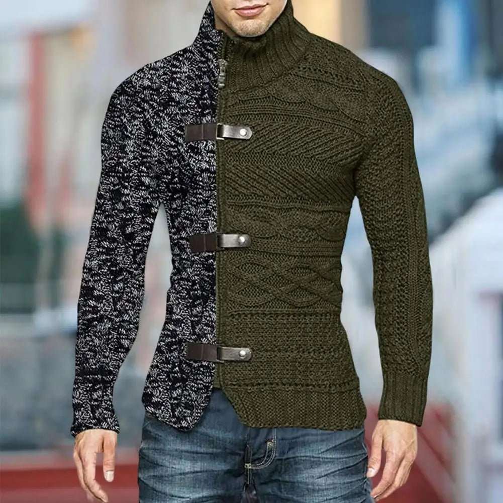 Elevate Your Winter Style with Men's Asymmetric Knit Sweater Coat - CasualFlowshop