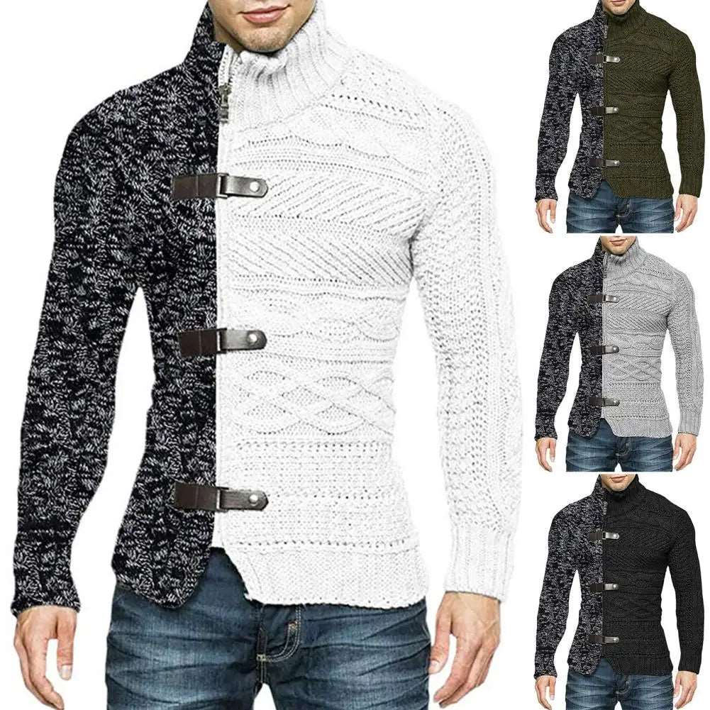 Elevate Your Winter Style with Men's Asymmetric Knit Sweater Coat - CasualFlowshop