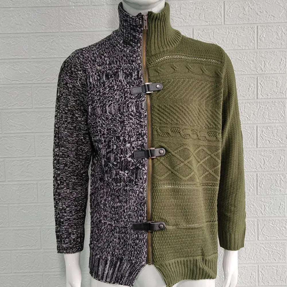 Elevate Your Winter Style with Men's Asymmetric Knit Sweater Coat - CasualFlowshop