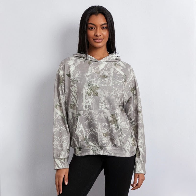 Loose Fit Pullover Hoodie – Patterned Style with Size Patch Pocket - CasualFlowshop