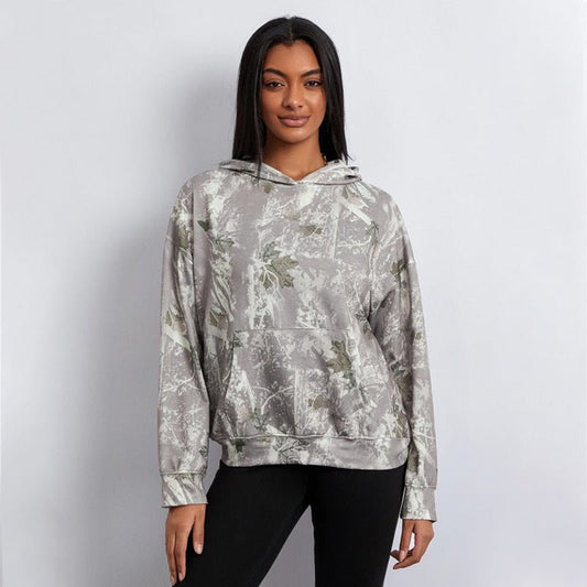 Loose Fit Pullover Hoodie – Patterned Style with Size Patch Pocket - CasualFlowshop