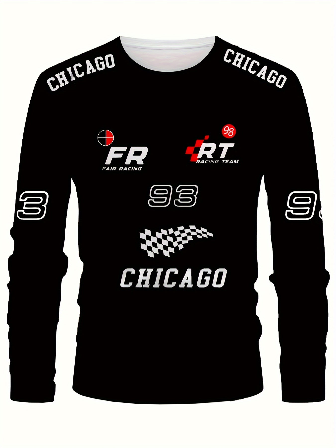 Men's vintage-inspired crew neck T-shirt with a unique printed design, made from 100% polyester.