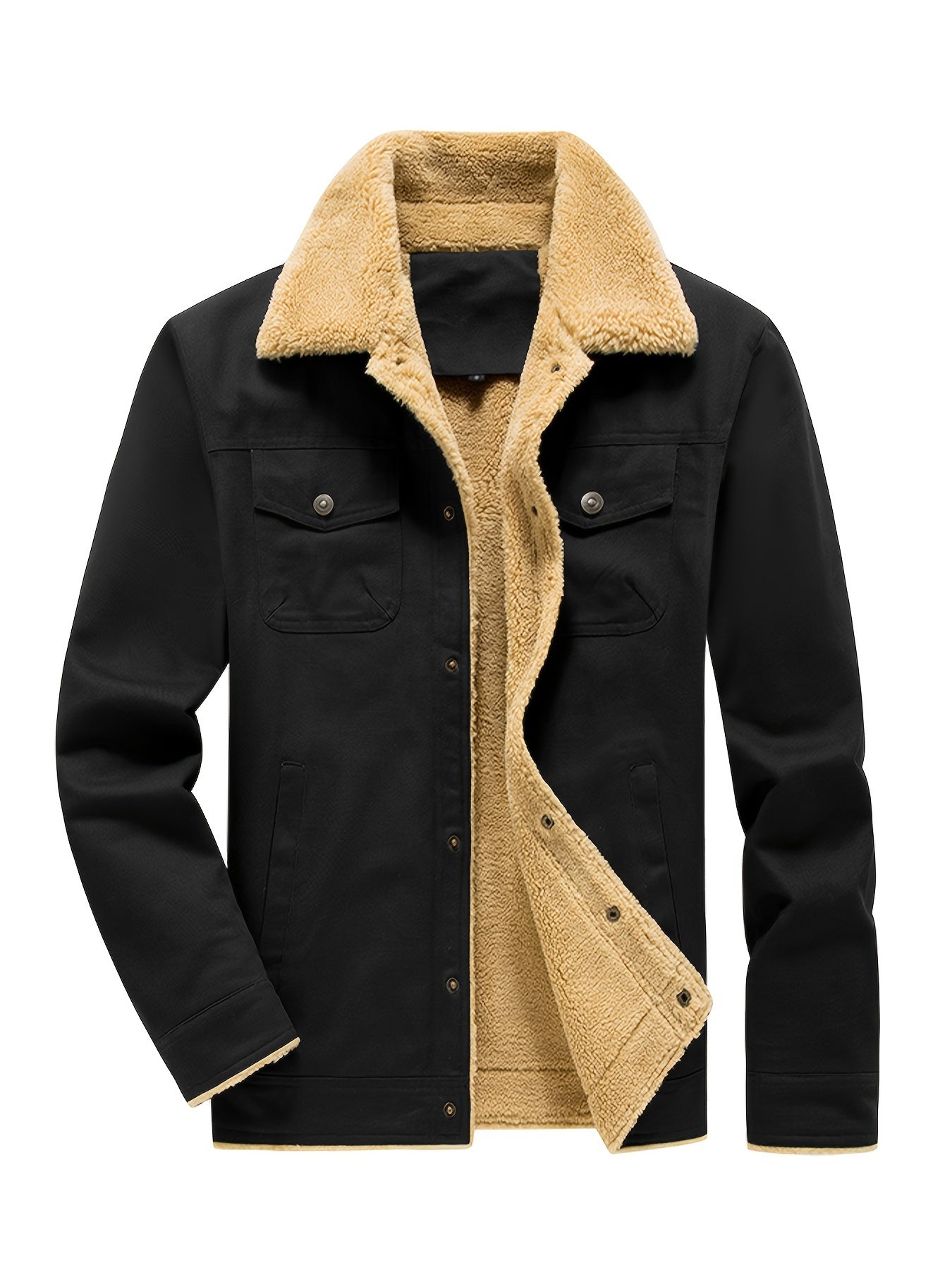 Stay Warm and Stylish All Winter with the Men's Color Block Fleece-Lined Winter Coat - CasualFlowshop