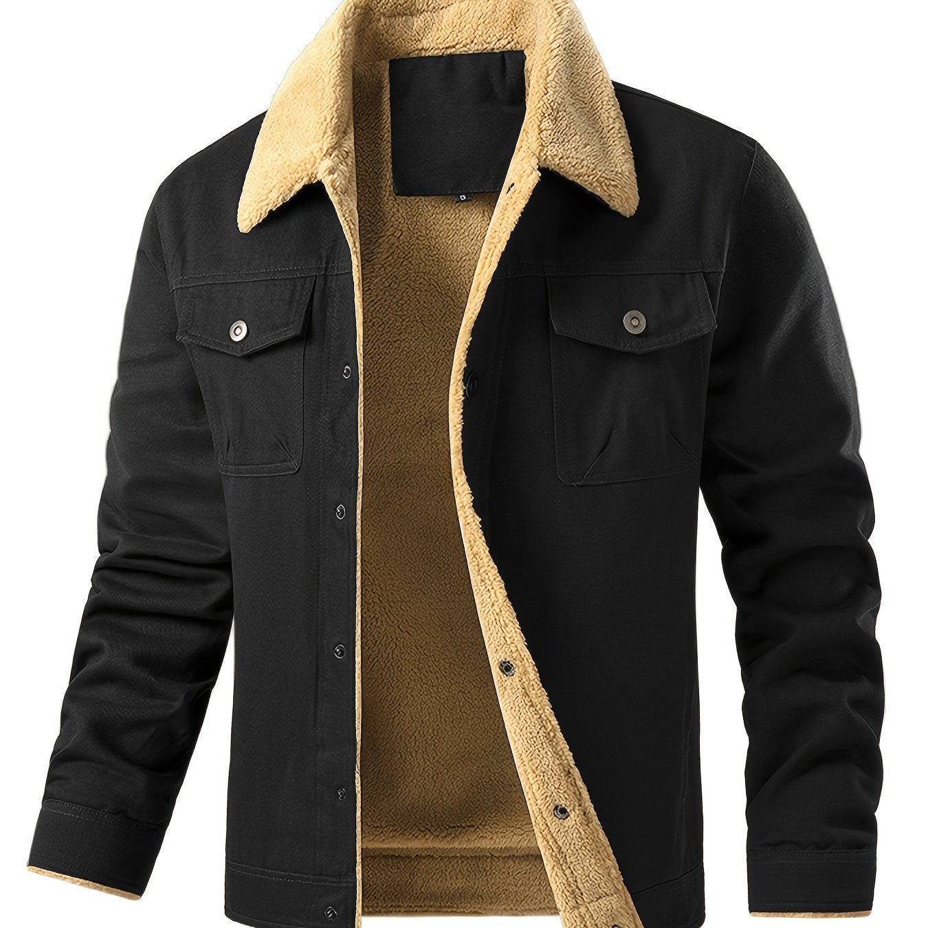 Stay Warm and Stylish All Winter with the Men's Color Block Fleece-Lined Winter Coat - CasualFlowshop