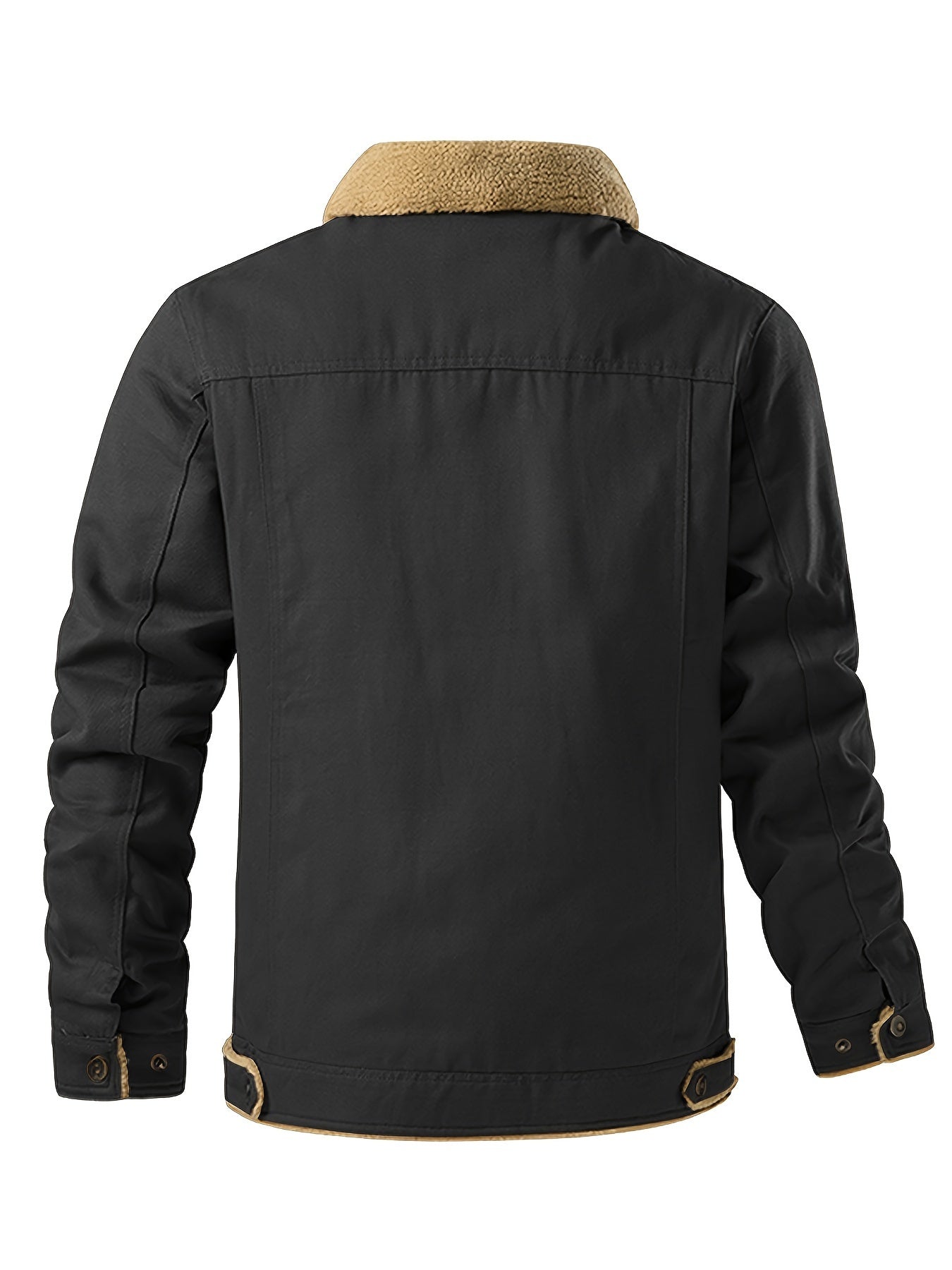 Stay Warm and Stylish All Winter with the Men's Color Block Fleece-Lined Winter Coat - CasualFlowshop