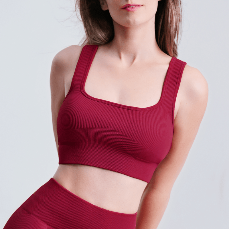 Threaded U - Neck Sports Bra – Seamless Comfort & Stylish Support - CasualFlowshop