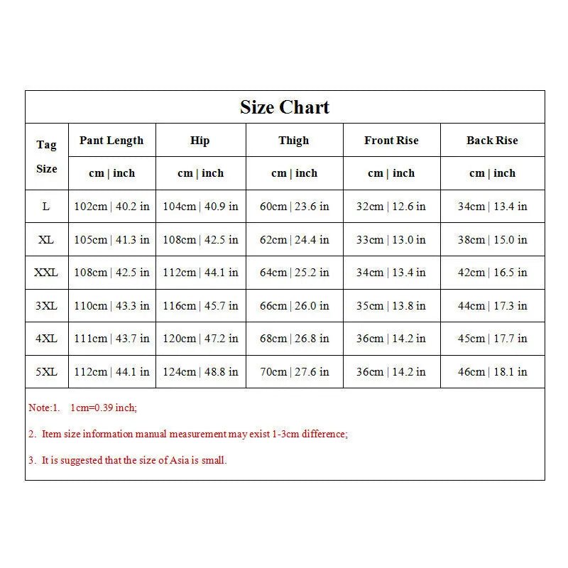 Chart of Stay Comfortable and Stylish with Gym Jogger Sweatpants - CasualFlowshop