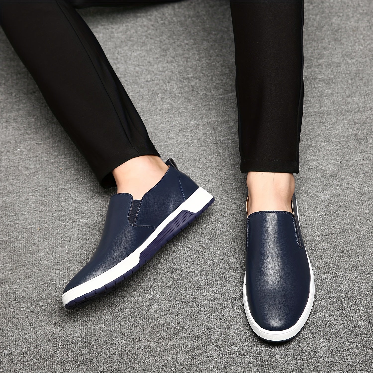 A pair of minimalist flat loafers shoes in a sleek design, perfect for any occasion - CasualFlowshop