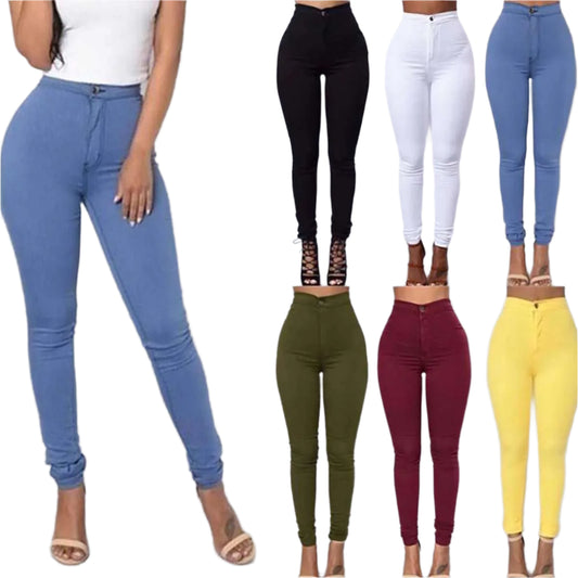 Women Pants Thin High Waist Solid Color Slim Fit Lady Pencil Trousers for Street Wear - CasualFlowshop