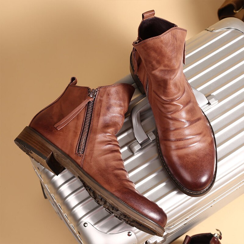 Men's Martin Winter Boots: Embrace the Cold in Style and Comfort - men shoes-CasualFlowshop 