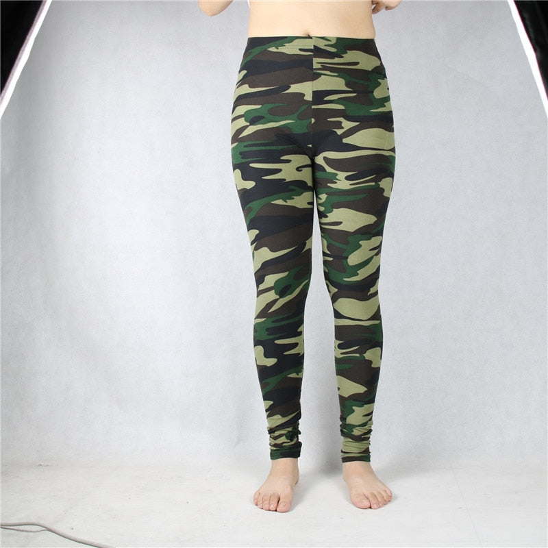 Skinny Camo Leggings for Women: Elevate Your Summer Style with a Fusion of Fashion and Functionality - Leggings-CasualFlowshop 