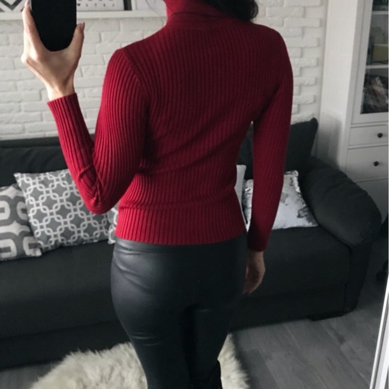 Upgrade Your Wardrobe with the Ultimate Women's Turtleneck Sweater and Blazer Combo - sweater, women sweater-CasualFlowshop 